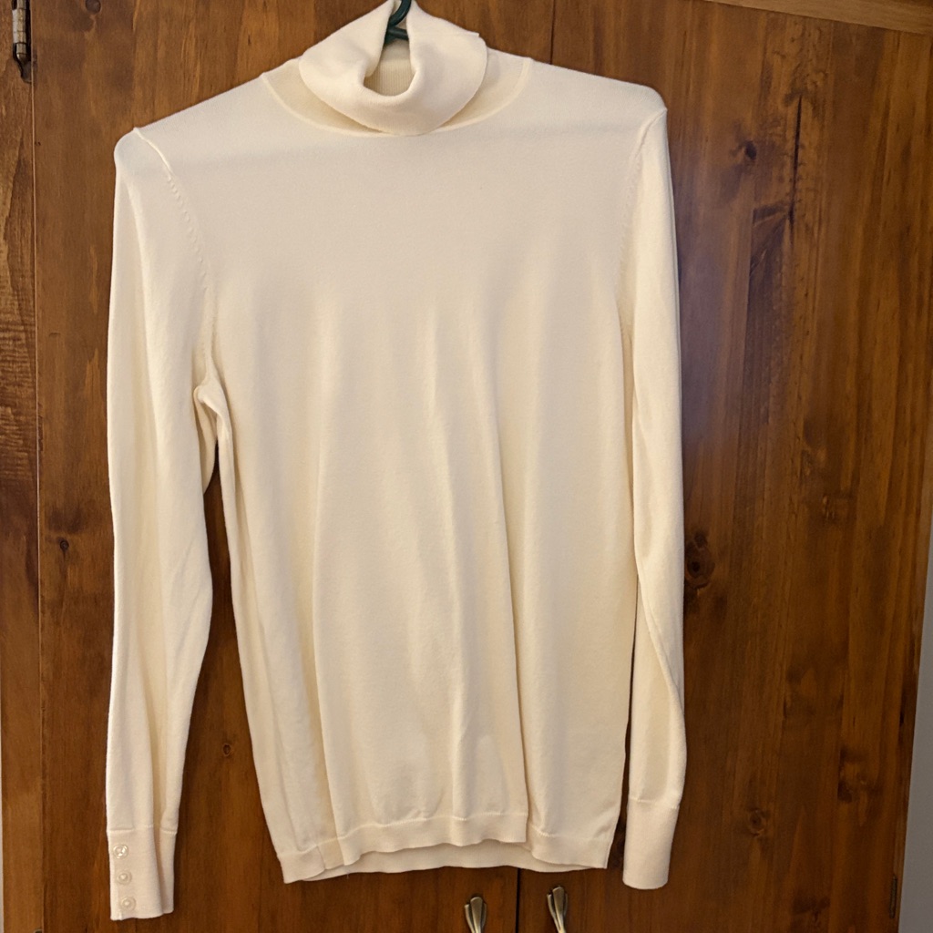 Talbots Elegant Cream Turtleneck Sweater